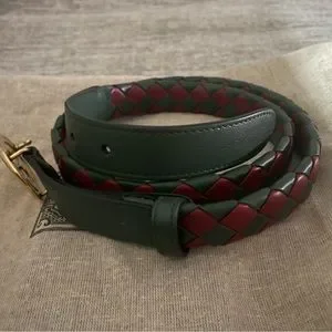 New Gucci women’s braided belt. Red, green and gold hardware. gucci belt red green products for sale | eBay main image 4